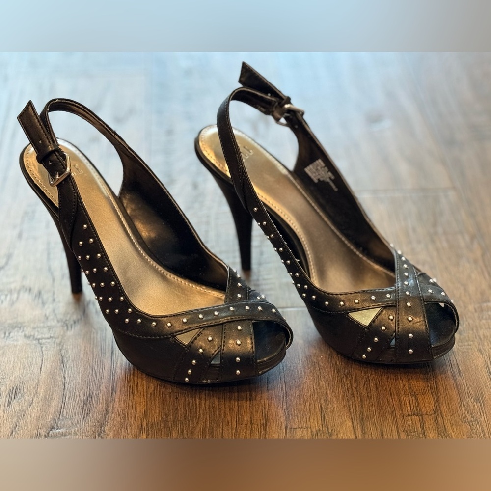Black Studded High Heels